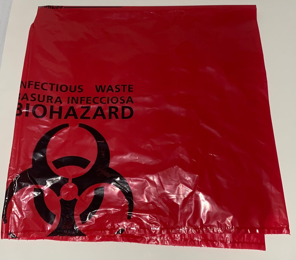 50 pcs Biohazard Waste Red Bag 7-10 gal.